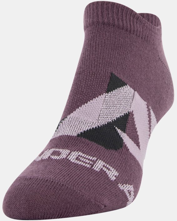 Women's UA Essential No Show – 6-Pack Socks, Purple, pdpMainDesktop image number 2